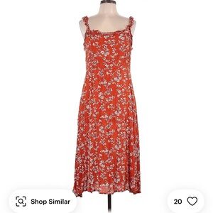 Lulu's Red-Orange Floral Sundress